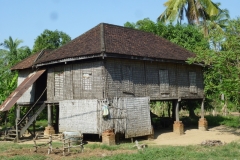 Typical Cambodian house on stilts; creepy crawlies, floodwaters and obnoxious neighbours all left safely below