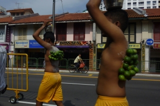 The junior section don't have head-dresses or wagons, presumably a back loaded with limes is a good way to gain experience and pain tolerance