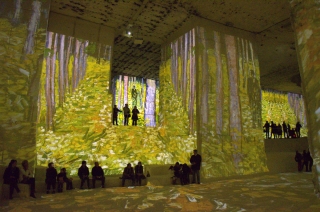 The impressive Carrières de Lumières beneath the hills of Les Baux